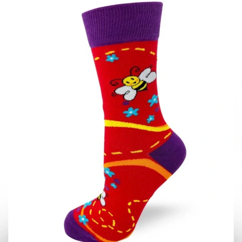•Bee Fabulous• Colorful Novelty Crew Socks - Picture 2 of 3